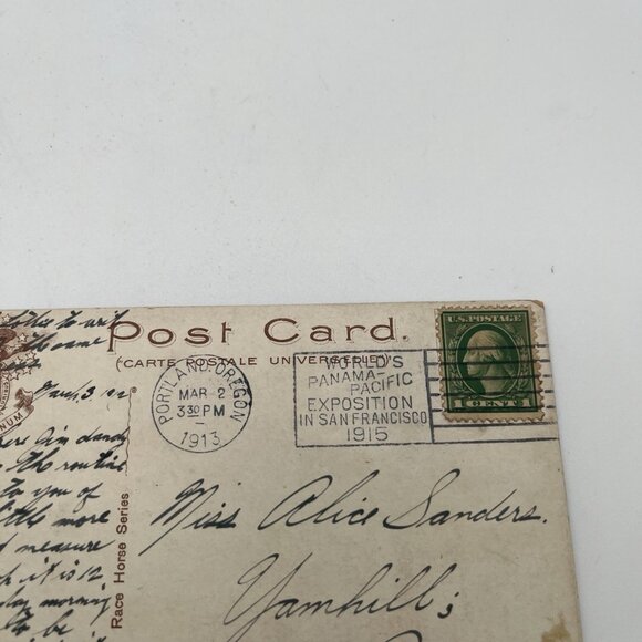 Vintage 1912 Postcard Portland Oregon 1 Cent Stamp Postmark Seeing Stars Illness - Picture 3 of 5